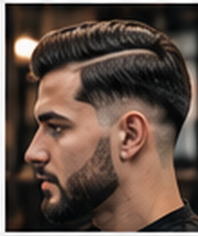 Modelo de fade com barba desenhada