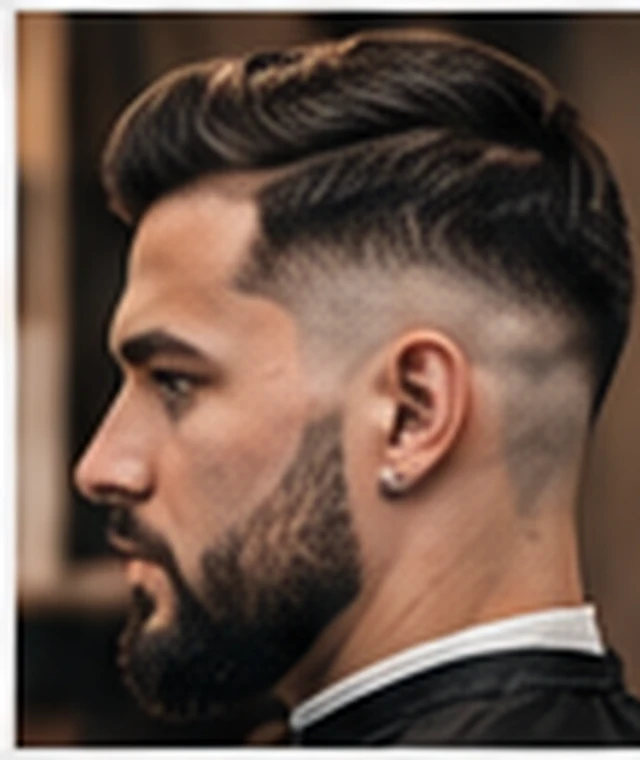 Modelo de corte social com barba